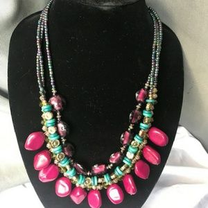 Multi colored beaded necklace